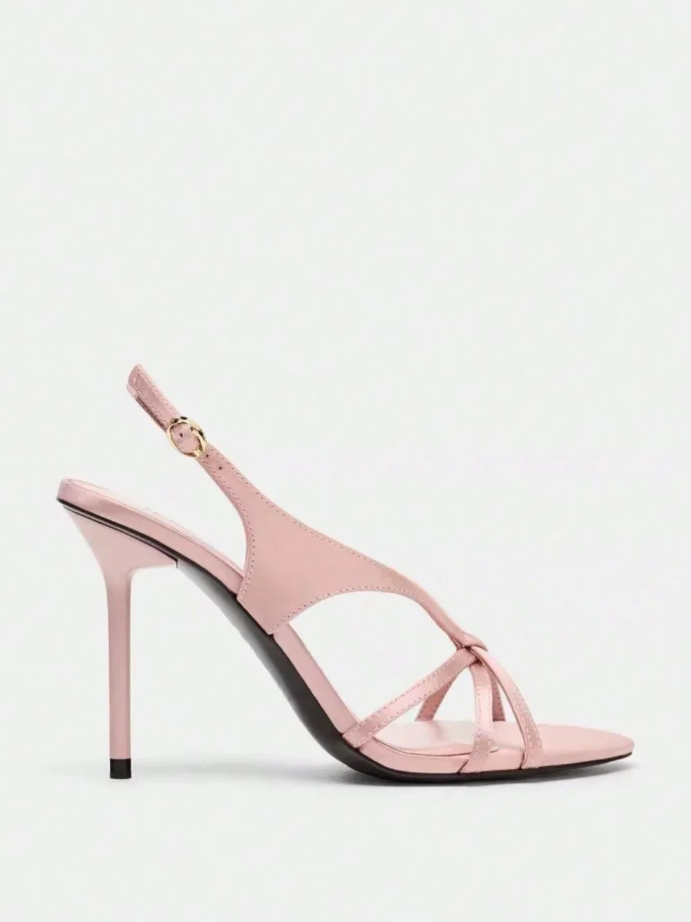 Pink Fashionable Women's Thong Strap High Heel Square Toe Sandals